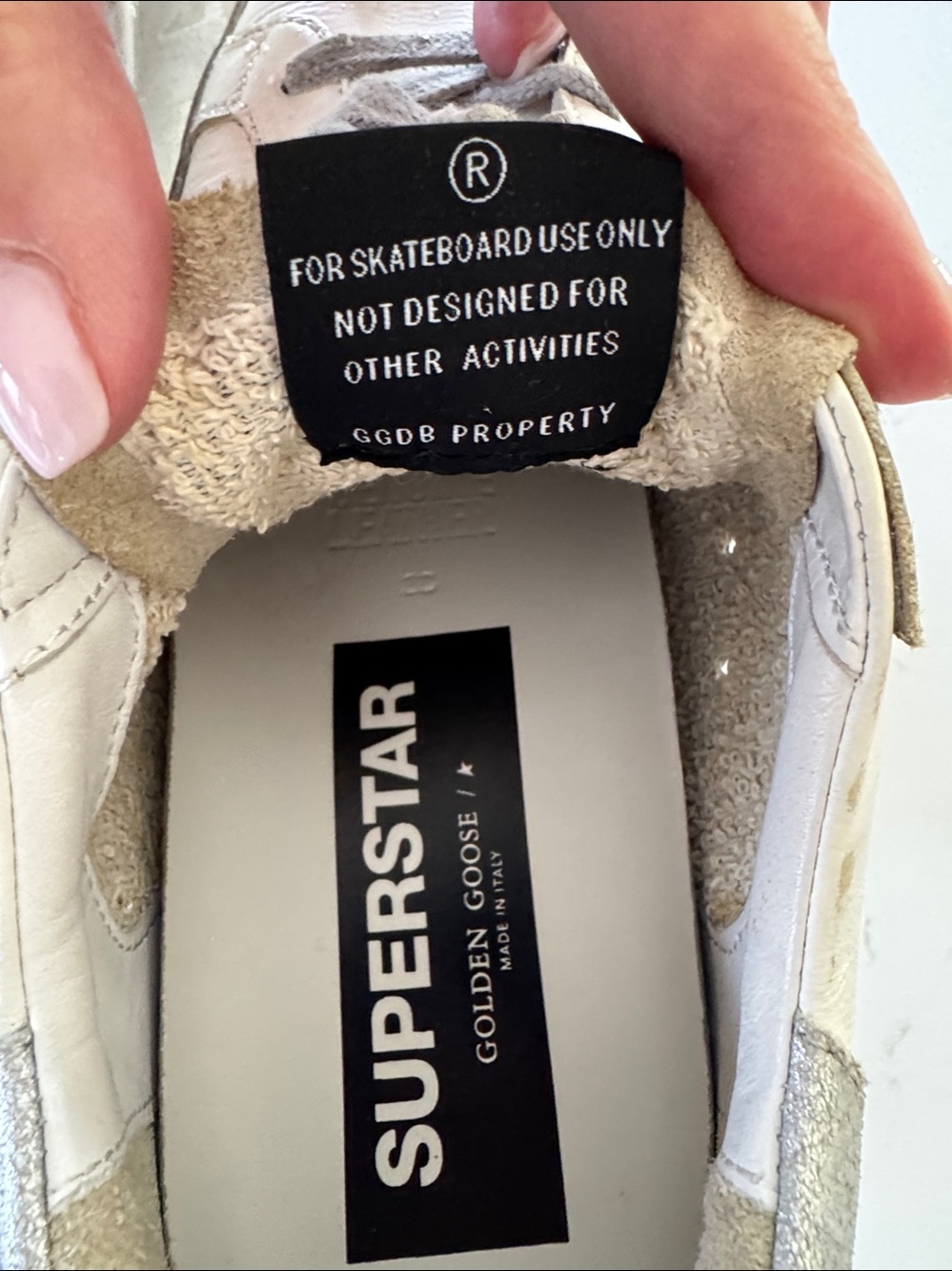 Golden Goose Superstar White Sneakers with Silver Star Sparkle NEW ✨ Sz: 8 38 EU - Picture 5 of 8